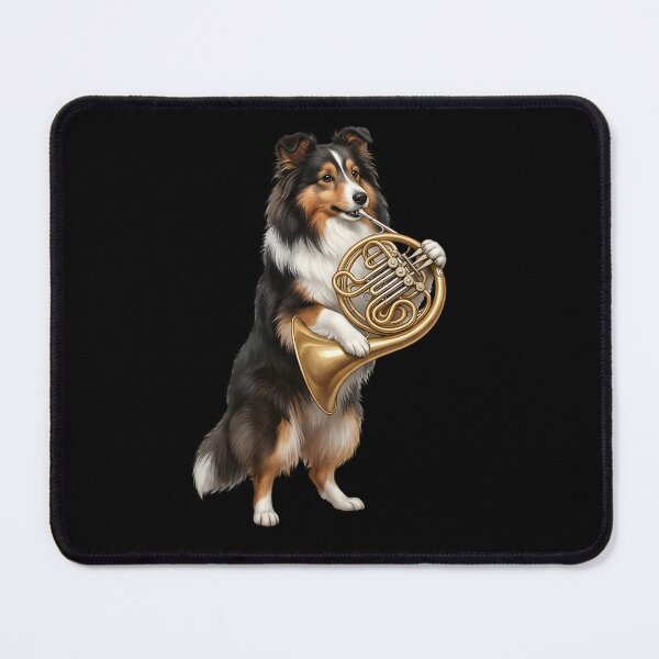 Item preview, Shetland Sheepdog Playing French Horn Player Dog Lover designed and sold by DoodleTortle.