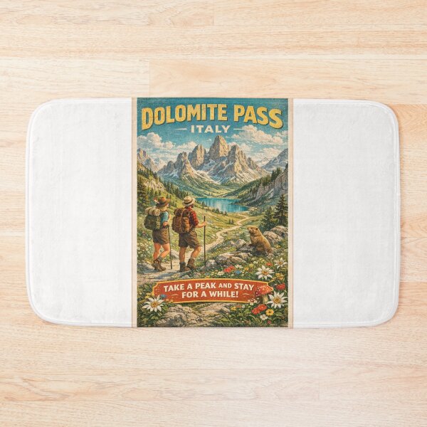Item preview, Dolomite Pass Italy Vintage Alpine Lake and Peaks designed and sold by Places On Earth.
