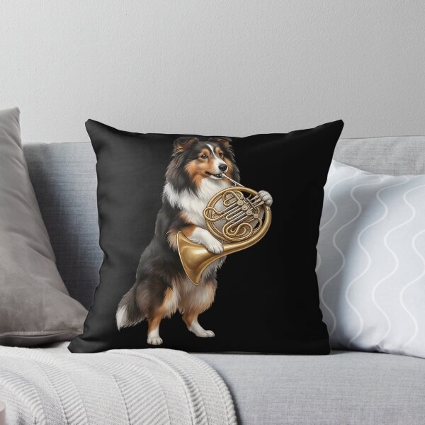 Item preview, Shetland Sheepdog Playing French Horn Player Dog Lover designed and sold by DoodleTortle.