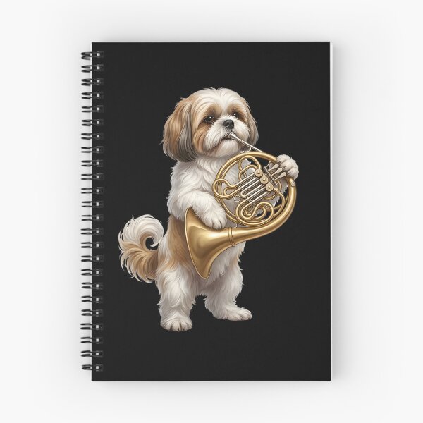 Item preview, Shih Tzu Playing French Horn Player Dog Lover designed and sold by DoodleTortle.