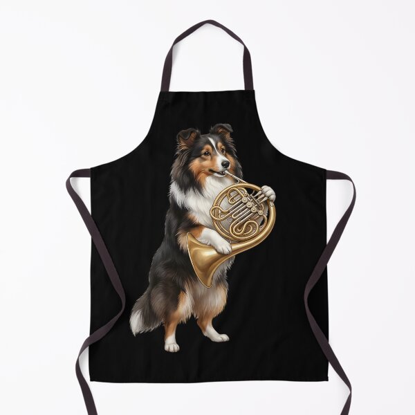 Item preview, Shetland Sheepdog Playing French Horn Player Dog Lover designed and sold by DoodleTortle.
