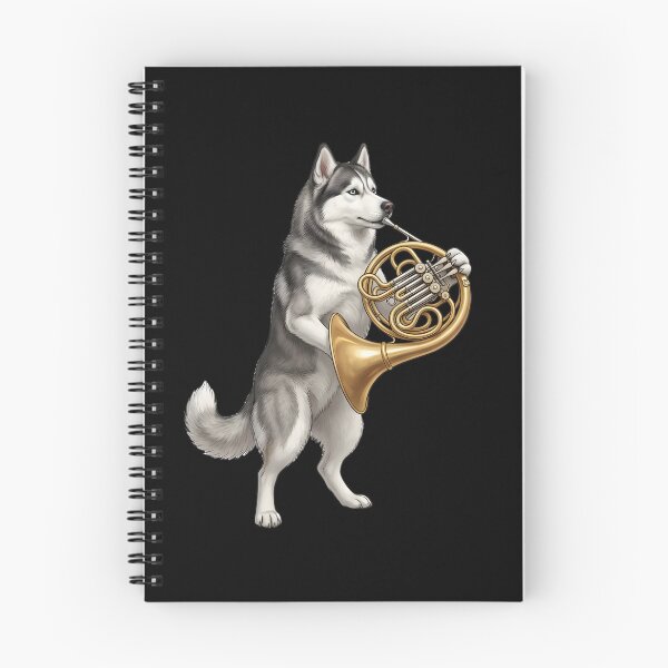 Item preview, Siberian Husky Playing French Horn Player Dog Lover designed and sold by DoodleTortle.