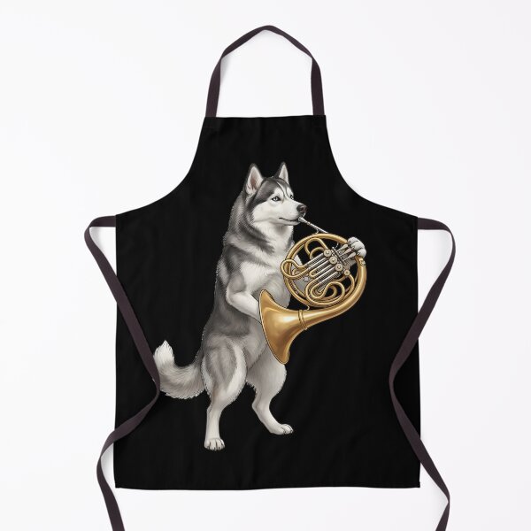 Item preview, Siberian Husky Playing French Horn Player Dog Lover designed and sold by DoodleTortle.