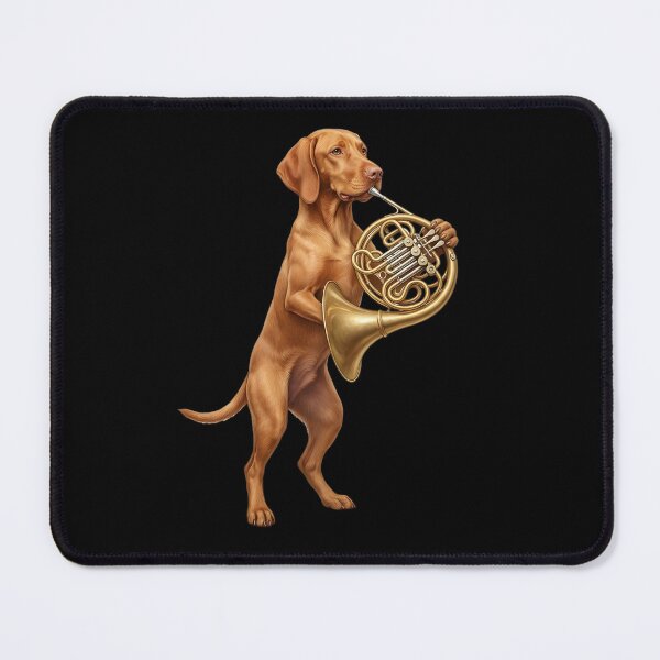 Item preview, Vizsla Playing French Horn Player Dog Lover designed and sold by DoodleTortle.
