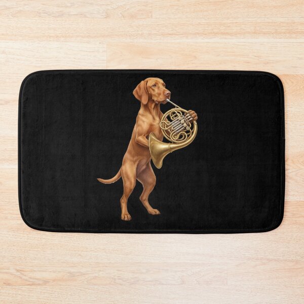 Item preview, Vizsla Playing French Horn Player Dog Lover designed and sold by DoodleTortle.