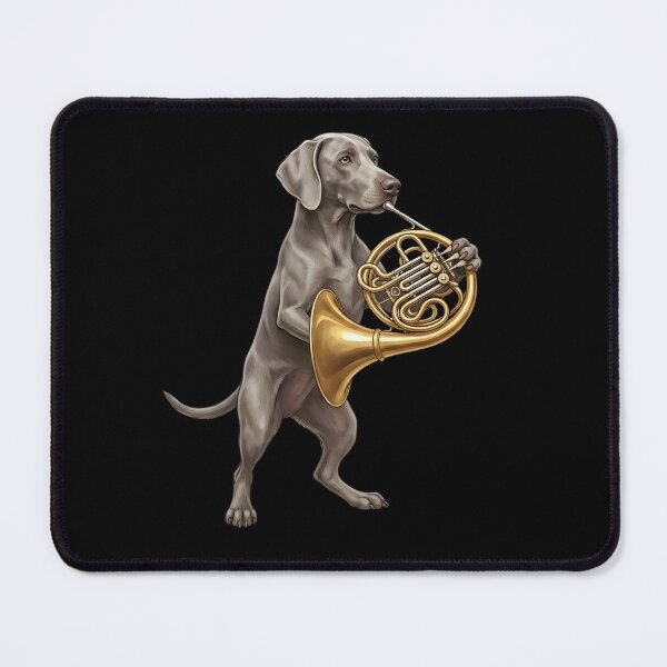 Item preview, Weimaraner Playing French Horn Player Dog Lover designed and sold by DoodleTortle.