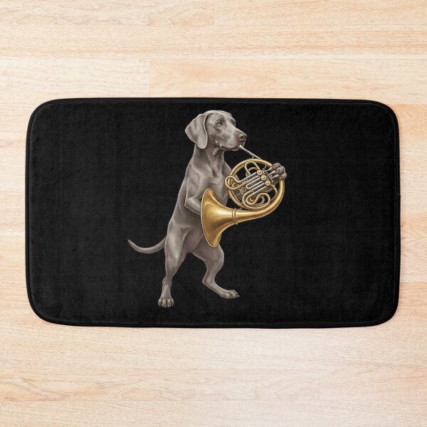 Item preview, Weimaraner Playing French Horn Player Dog Lover designed and sold by DoodleTortle.