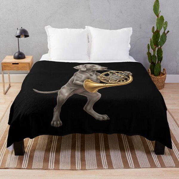 Item preview, Weimaraner Playing French Horn Player Dog Lover designed and sold by DoodleTortle.
