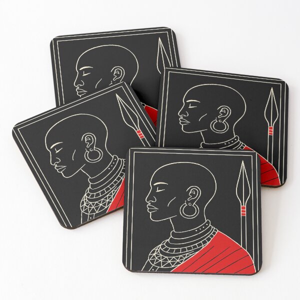 Item preview, African Warrior Minimalist Line Art – Tribal Culture Illustration designed and sold by myforestfog.