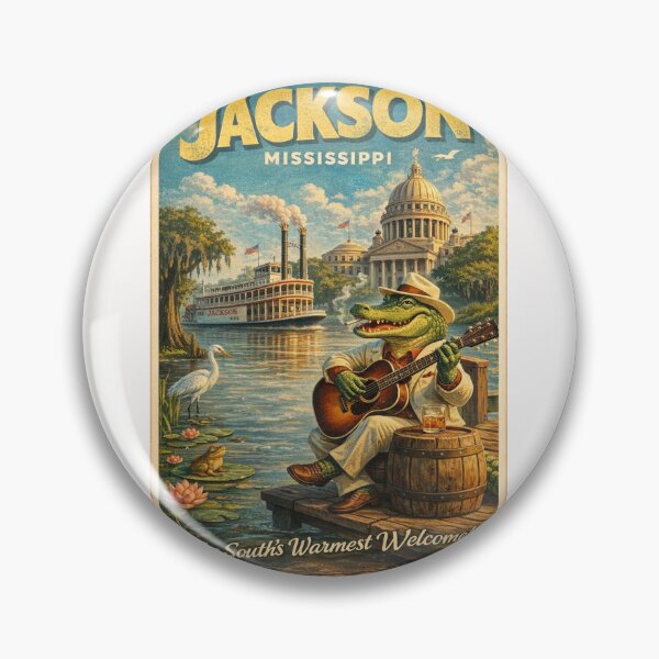 Artikelvorschau, Jackson, Mississippi – Retro-Flussboot- und Bluesszene entworfen und verkauft von Places On Earth.