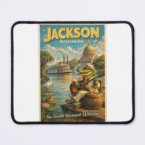 Item preview, Jackson Mississippi Retro Riverboat and Blues Scene designed and sold by Places On Earth.