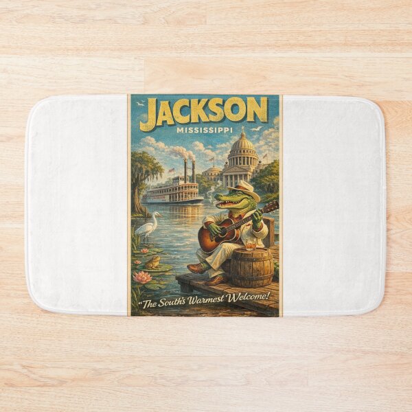 Item preview, Jackson Mississippi Retro Riverboat and Blues Scene designed and sold by Places On Earth.