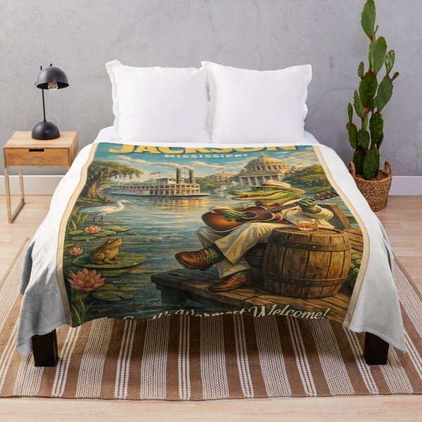 Item preview, Jackson Mississippi Retro Riverboat and Blues Scene designed and sold by Places On Earth.