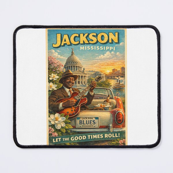 Item preview, Jackson Mississippi Blues Music Retro Travel Scene designed and sold by Places On Earth.