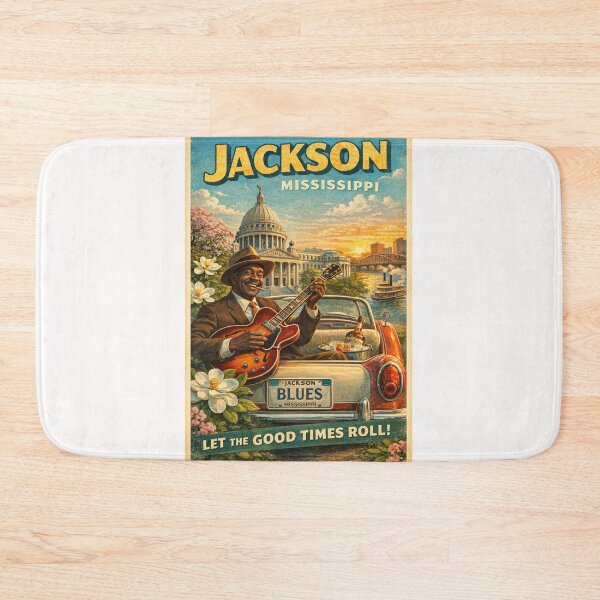 Item preview, Jackson Mississippi Blues Music Retro Travel Scene designed and sold by Places On Earth.