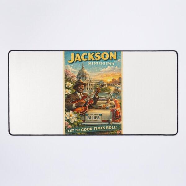 Item preview, Jackson Mississippi Blues Music Retro Travel Scene designed and sold by Places On Earth.