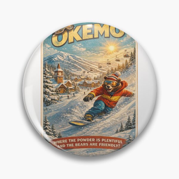 Item preview, Okemo Vermont Vintage Ski Resort Snowboard Bear  designed and sold by Places On Earth.