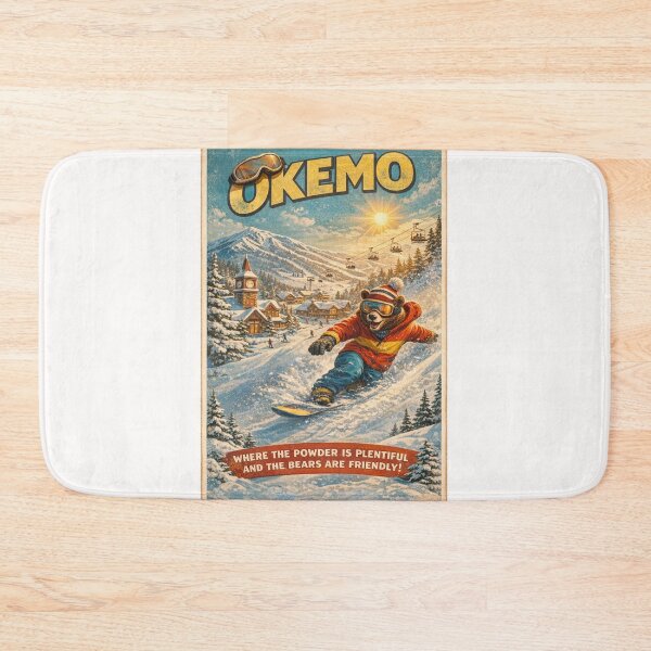 Item preview, Okemo Vermont Vintage Ski Resort Snowboard Bear  designed and sold by Places On Earth.