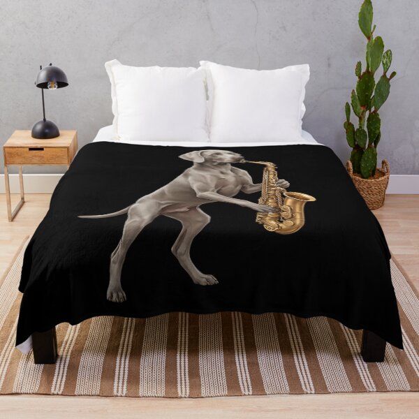 Item preview, Weimaraner Playing Saxophone Player Saxophonist Dog Lover designed and sold by DoodleTortle.