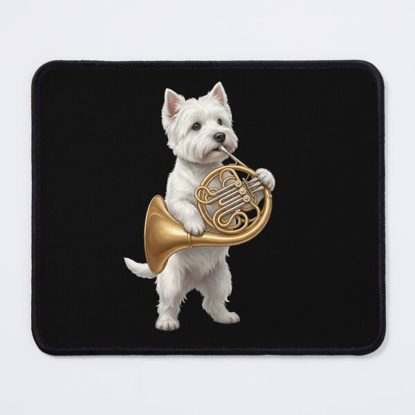 Item preview, West Highland White Terrier Playing French Horn Player Dog Lover designed and sold by DoodleTortle.