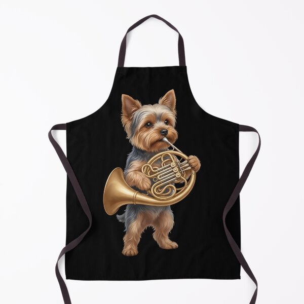 Item preview, Yorkshire Terrier Playing French Horn Player Dog Lover designed and sold by DoodleTortle.