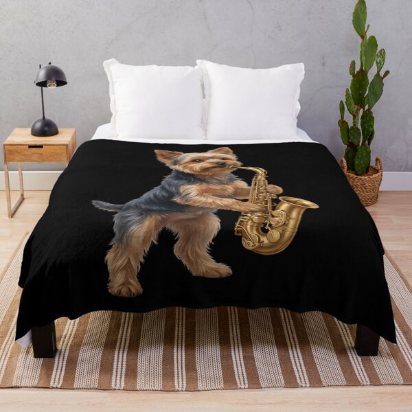 Item preview, Yorkshire Terrier Playing Saxophone Player Saxophonist Dog Lover designed and sold by DoodleTortle.