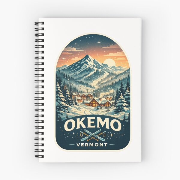 Item preview, Okemo Vermont Retro Ski Village Winter Mountain Scene designed and sold by Places On Earth.