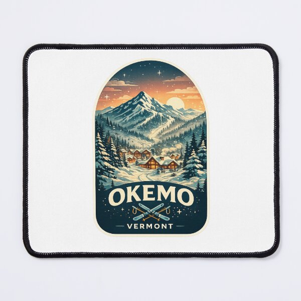 Item preview, Okemo Vermont Retro Ski Village Winter Mountain Scene designed and sold by Places On Earth.