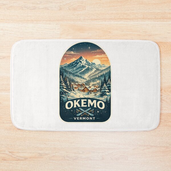 Item preview, Okemo Vermont Retro Ski Village Winter Mountain Scene designed and sold by Places On Earth.