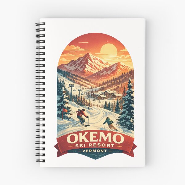 Item preview, Okemo Ski Resort Vermont Retro Sunset Ski Mountain designed and sold by Places On Earth.