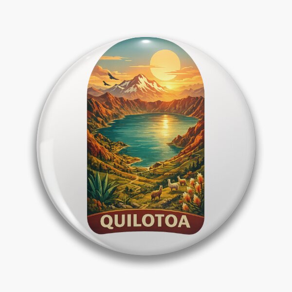 Item preview, Quilotoa Ecuador Vintage Crater Lake Andes Landscape designed and sold by Places On Earth.