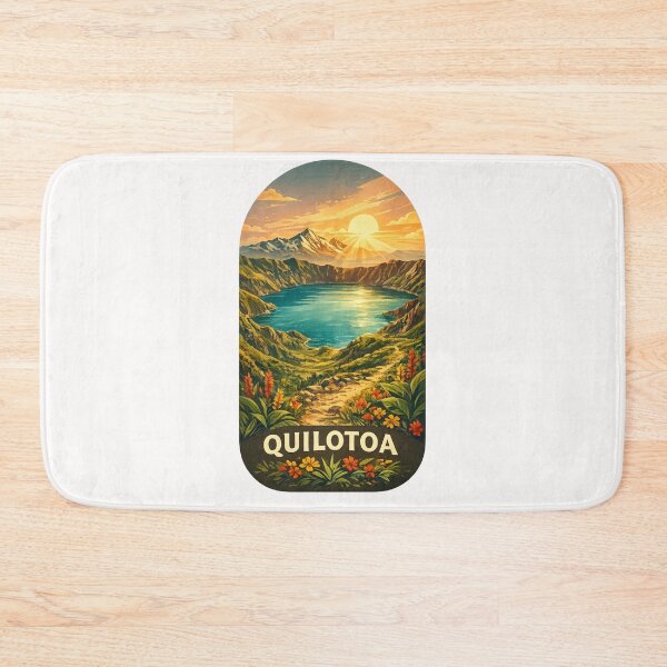 Item preview, Quilotoa Ecuador Retro Andes Crater Lake Landscape designed and sold by Places On Earth.