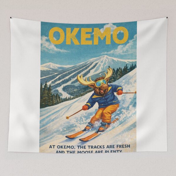 Item preview, Okemo Vermont Retro Skiing Moose Mountain designed and sold by Places On Earth.