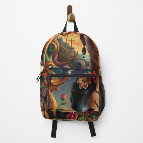Item preview, Surreal Mexican Inspired Portrait – Colorful Fantasy Folk Art designed and sold by FrenchRomani.