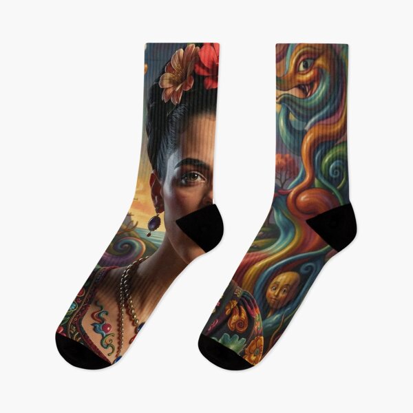 Item preview, Surreal Mexican Inspired Portrait – Colorful Fantasy Folk Art designed and sold by FrenchRomani.