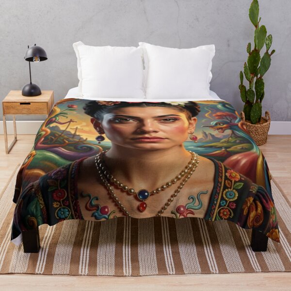 Item preview, Surreal Mexican Inspired Portrait – Colorful Fantasy Folk Art designed and sold by FrenchRomani.