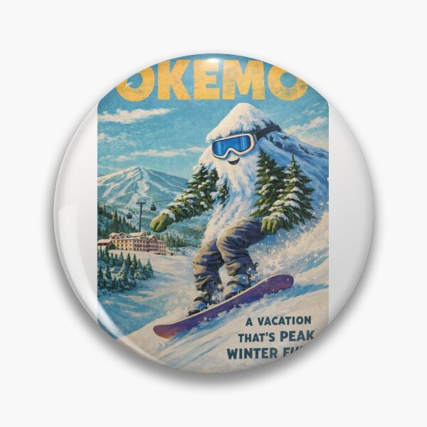 Item preview, Okemo Vermont Vintage Snowboard Yeti Winter Scene designed and sold by Places On Earth.
