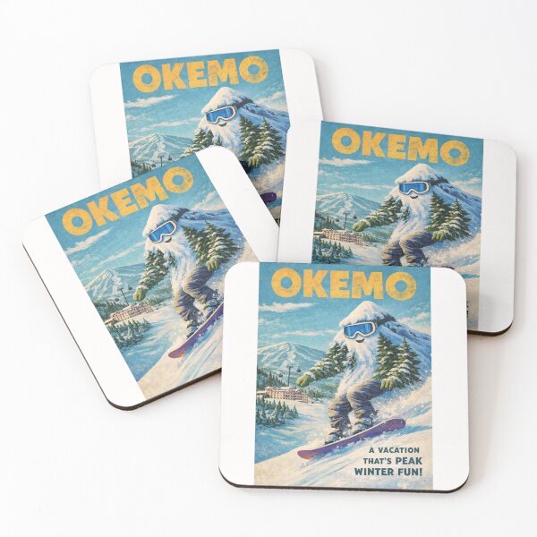 Item preview, Okemo Vermont Vintage Snowboard Yeti Winter Scene designed and sold by Places On Earth.