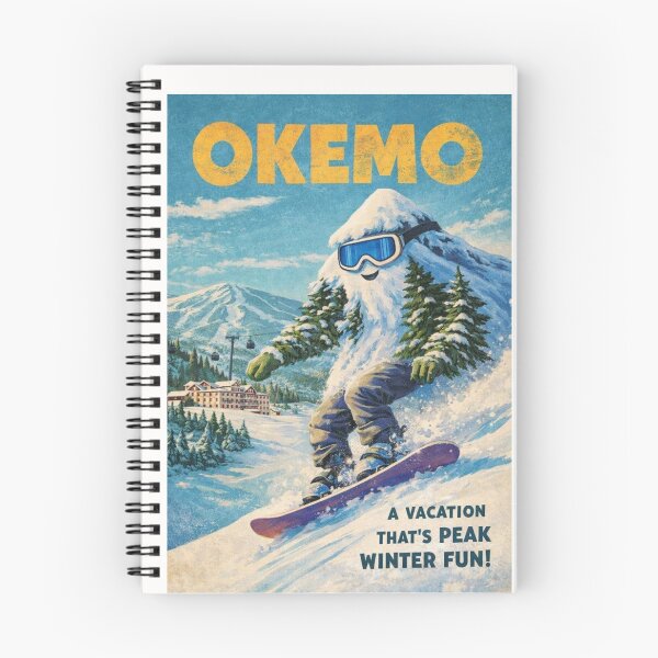 Item preview, Okemo Vermont Vintage Snowboard Yeti Winter Scene designed and sold by Places On Earth.