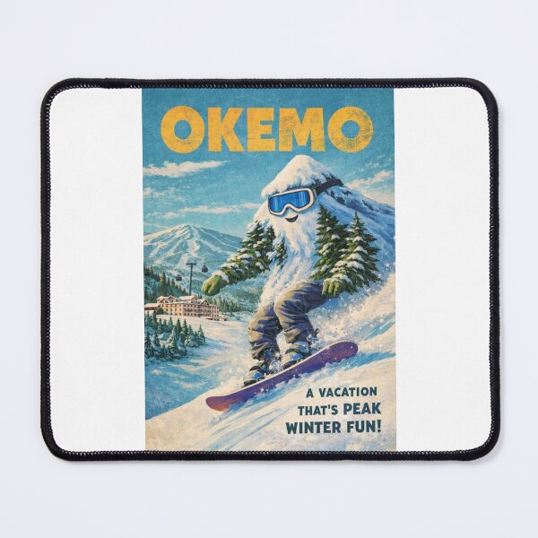 Item preview, Okemo Vermont Vintage Snowboard Yeti Winter Scene designed and sold by Places On Earth.