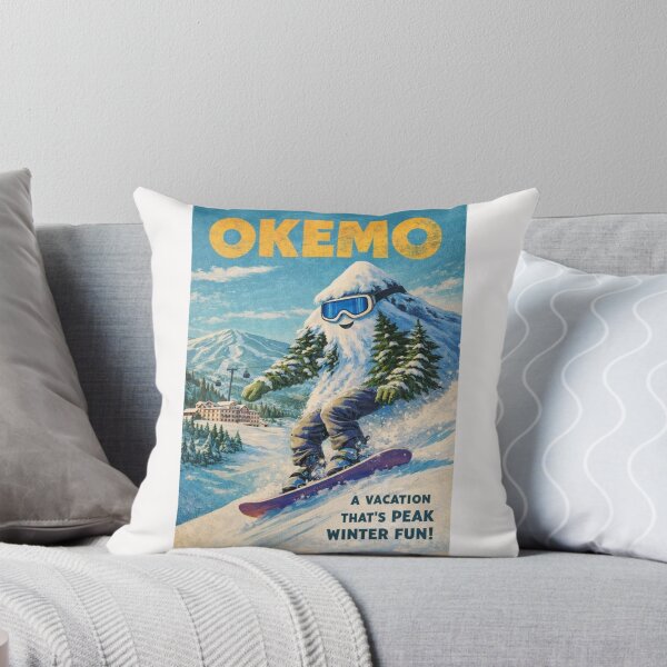 Item preview, Okemo Vermont Vintage Snowboard Yeti Winter Scene designed and sold by Places On Earth.
