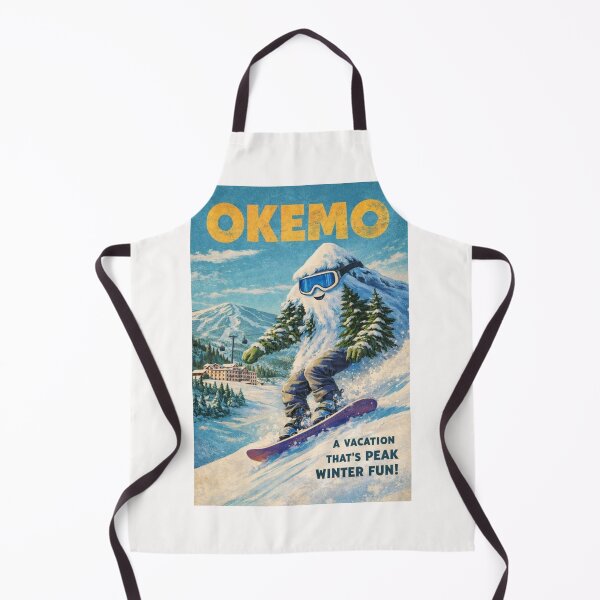 Item preview, Okemo Vermont Vintage Snowboard Yeti Winter Scene designed and sold by Places On Earth.