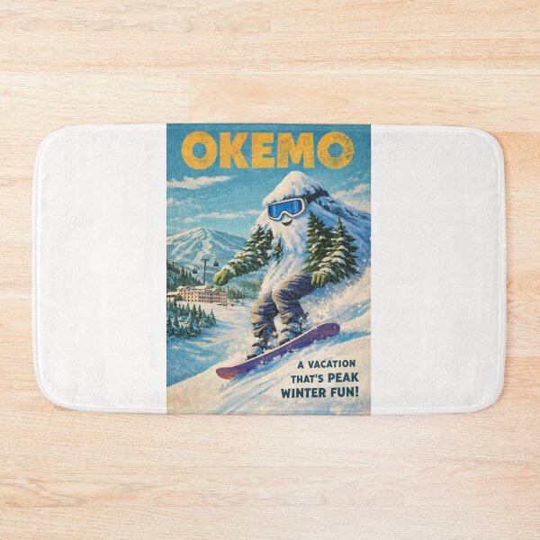 Item preview, Okemo Vermont Vintage Snowboard Yeti Winter Scene designed and sold by Places On Earth.