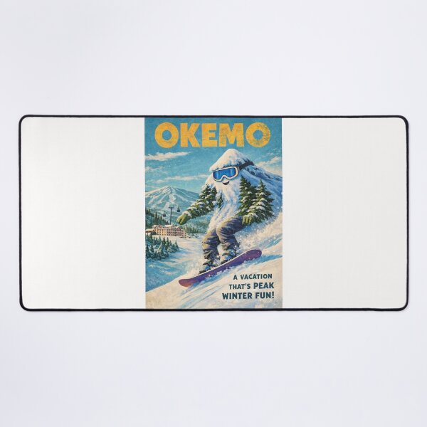 Item preview, Okemo Vermont Vintage Snowboard Yeti Winter Scene designed and sold by Places On Earth.