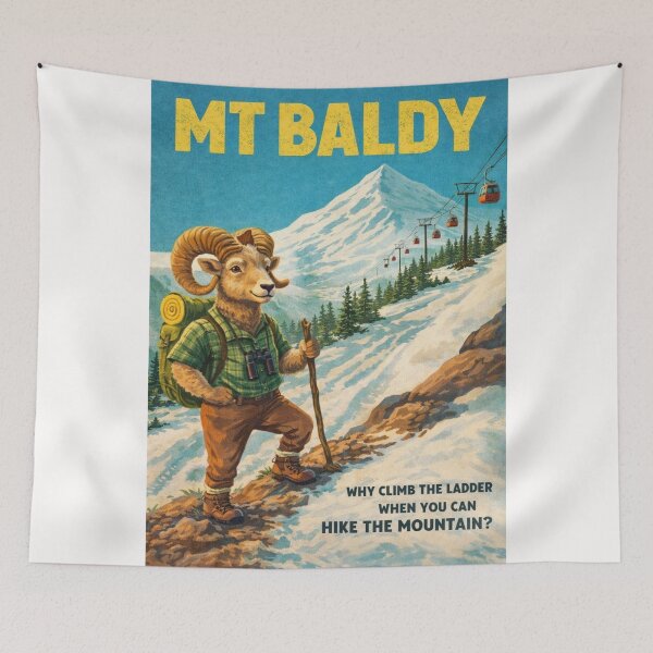 Item preview, Mount Baldy California Retro Hiking Mountain Scene designed and sold by Places On Earth.