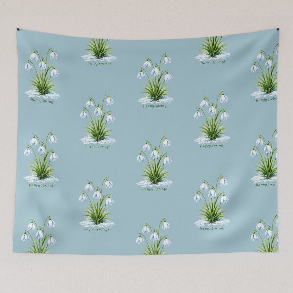 Item preview, Happy Spring Snowdrops Emerging from Snow designed and sold by doinitzart.