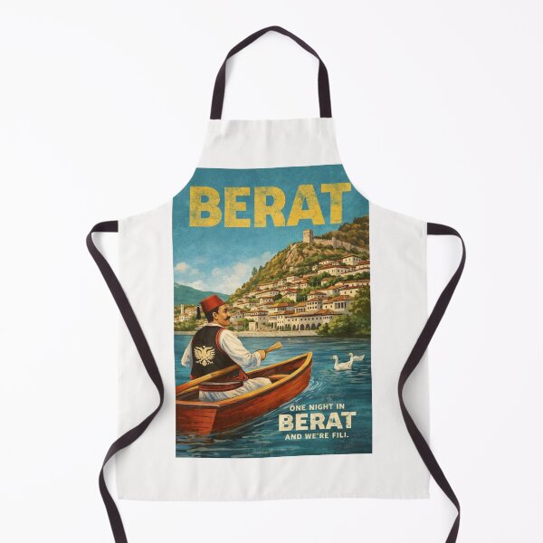 Item preview, Berat Albania Vintage Old Town River Landscape designed and sold by Places On Earth.