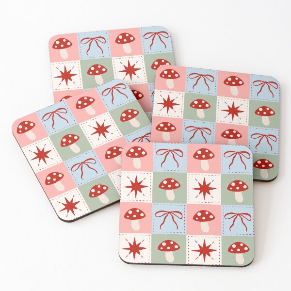 Item preview, Scandinavian Mushroom Seamless Pattern, Nordic Folk Fall Pattern, Cottagecore Mushroom Repeat, Cute Bow Gift Wrap Pattern, Red Toadstool Folk Art Woodland Fall designed and sold by FRH Design ⭐⭐⭐⭐⭐.