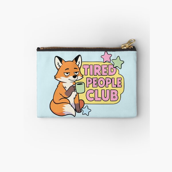 Item preview, Tired People Club Sleepy Fox with Coffee designed and sold by BrownHorse90s.