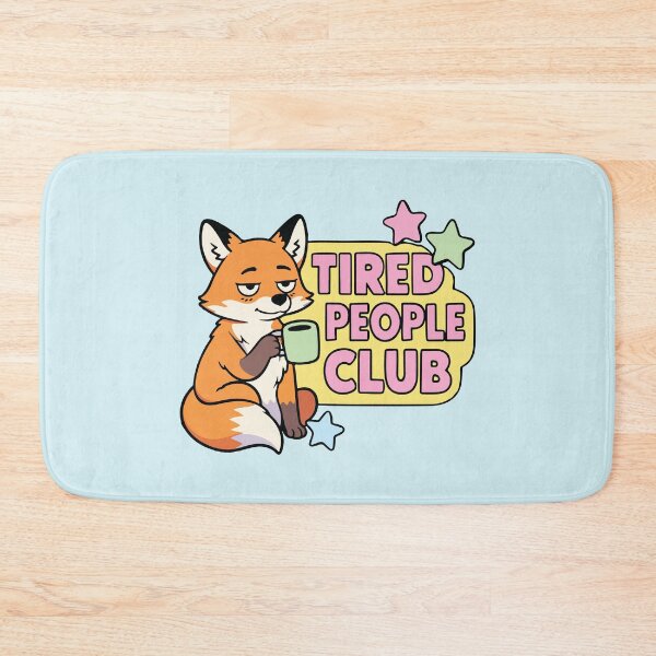 Item preview, Tired People Club Sleepy Fox with Coffee designed and sold by BrownHorse90s.